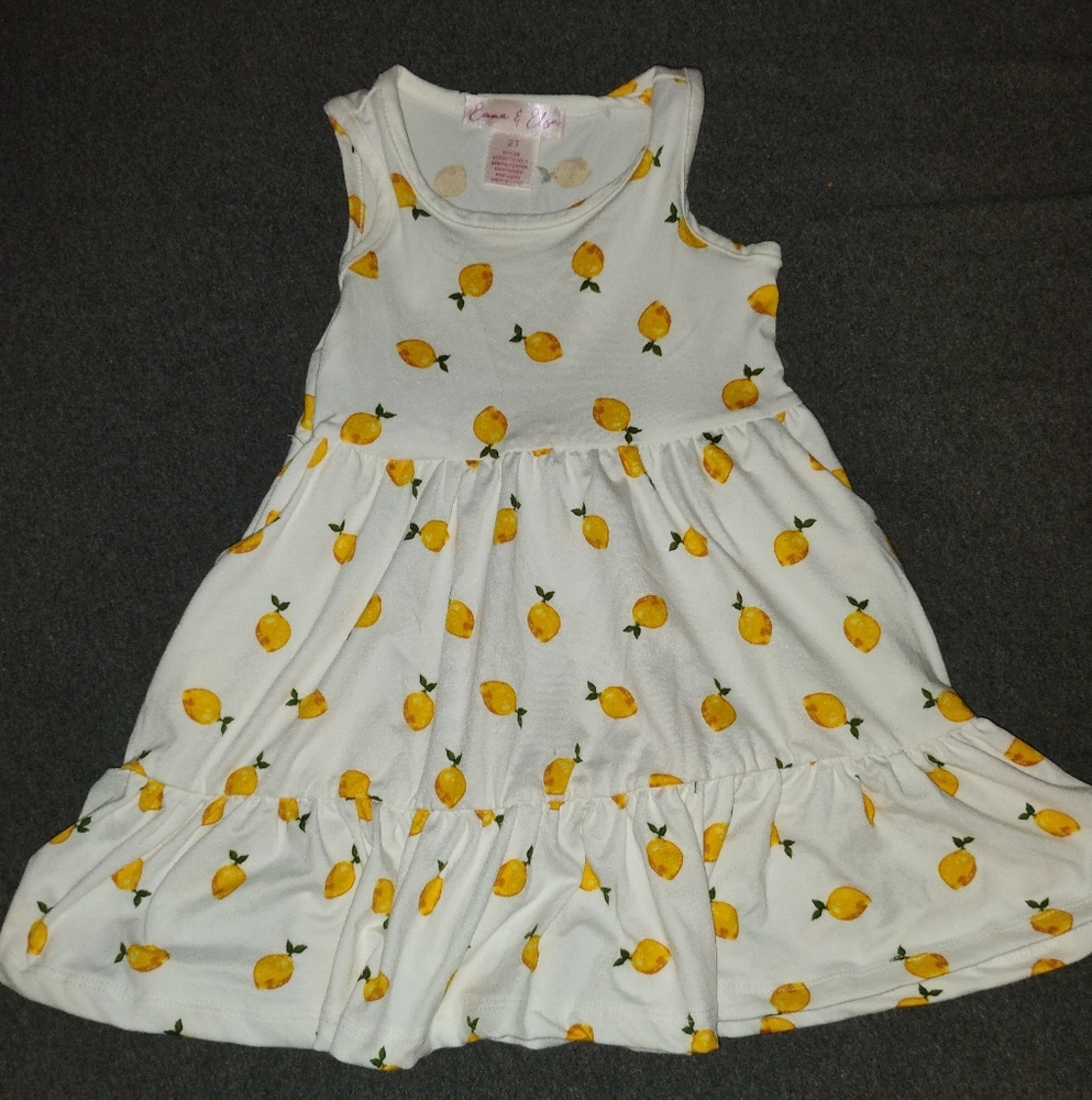 White Dress with Lemon Print